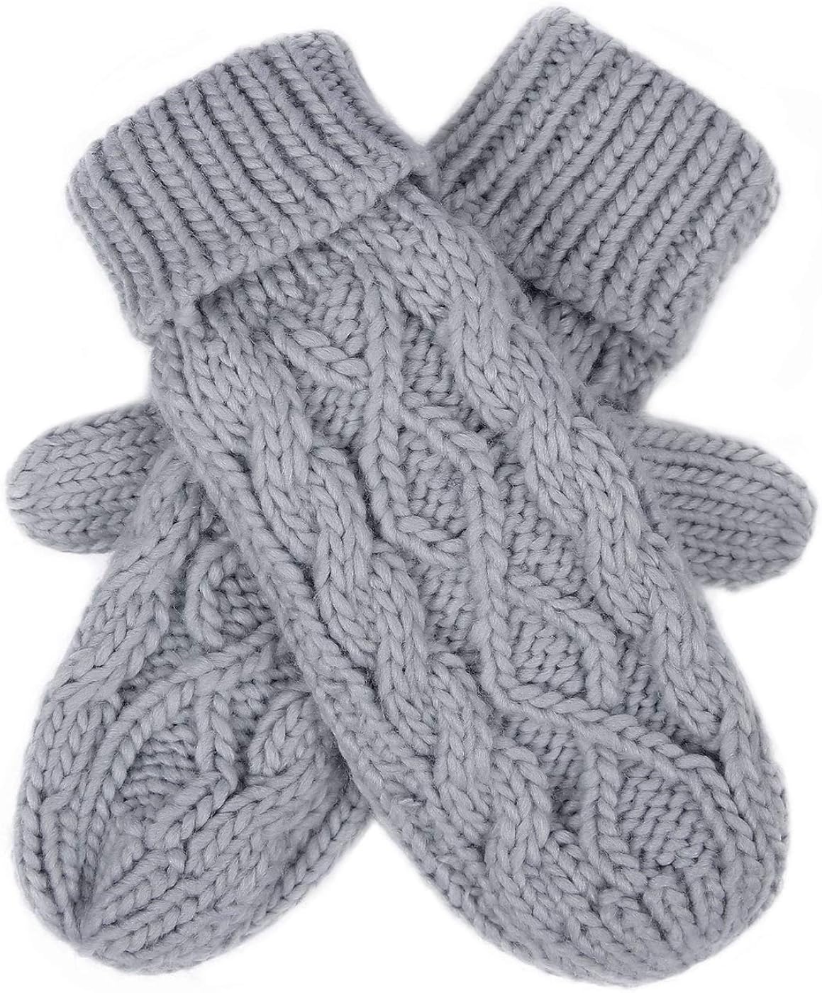 HDE Womens Winter Gloves Crochet Twist Cable Knit Hand Warmer Mittens, Gray, One Size at  Women’s Clothing store