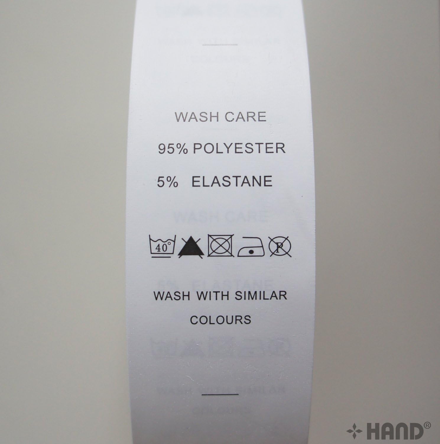 Wash Care Labels Printed Paper Fabric Material 95 Polyester 5