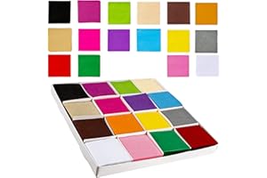 Exquiss 6400pcs Tissue Paper Squares 2 inch Bulk 16 Colors for Tissue Paper Art and Craft Tissue Paper Pom Poms for Kids DIY Craft Tissue Paper Flowers Gift Wrapping Decor