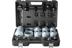 VEVOR Pull and Press Sleeve Kit, 36 PCS, Steel Bush Removal Insertion Sleeve Tools with Carrying Case, Compatible with LCV an