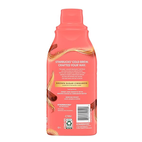 STARBUCKS COLD BREW COFFEE CONCENTRATE, LIMITED EDITION SWEETENED BROWN SUGAR CINNAMON, 100% ARABICA, MULTI-SERVE BOTTLE (32 FL OZ)