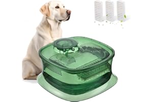 JEERAMIA Dog Water Fountain, 135oz/4L Ultra Quiet Pet Water Dispenser with Smart Pump and 3 Replacement Filters, Automatic Pet Water Fountain for Dogs, Cats & Other Pets (Green)
