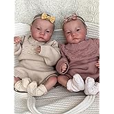 Pinky Reborn Dolls 19 Inch Lifelike Baby Dolls Twins Boy GirlsWeighted Cloth Body Newborn Toddler Dolls Looks Realistic Real Baby Dolls Child Toys Xmas Gift