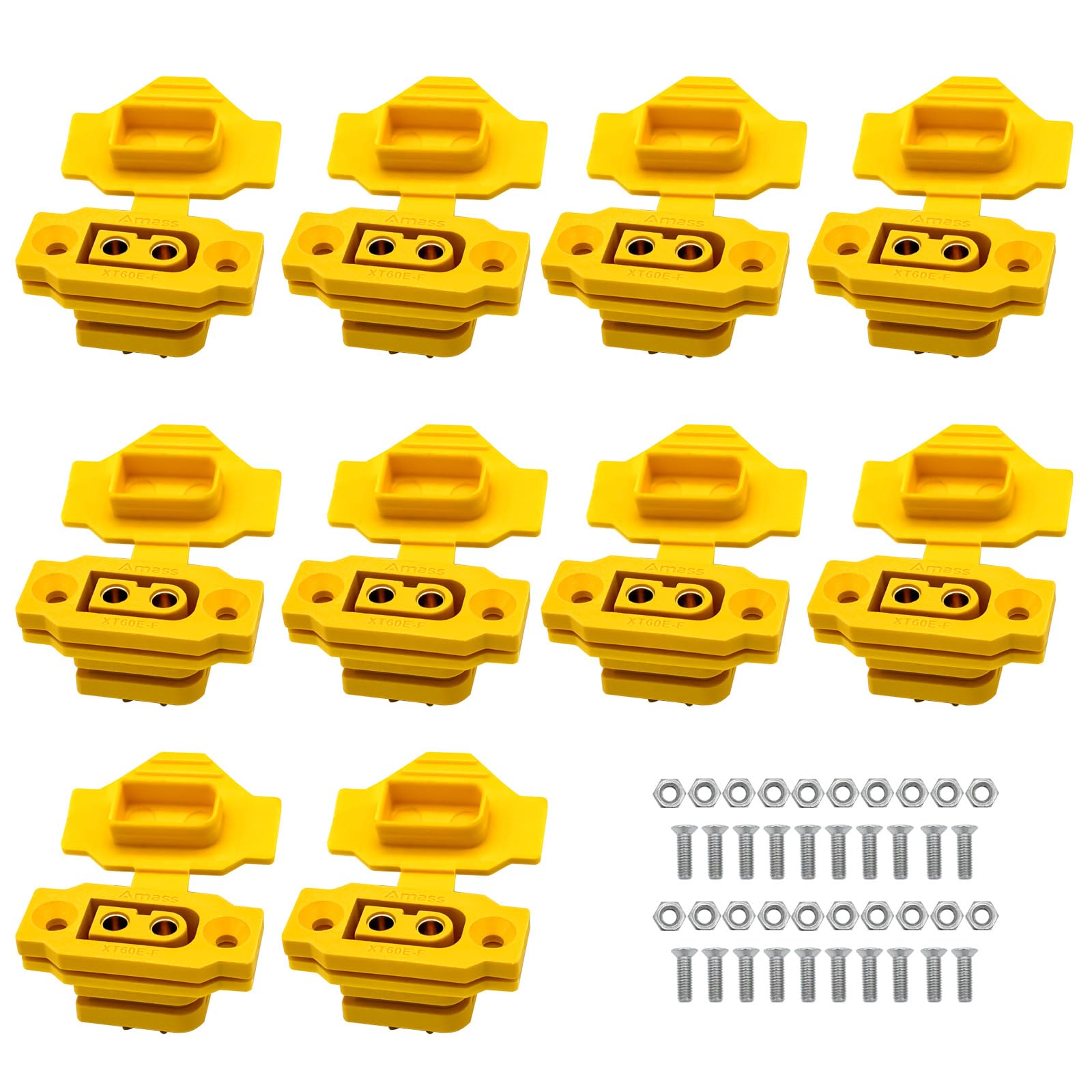 Nuofany 10pcs XT60E-F Female Plug XT60h XT60 Male Bullet Connector with PVC Protective Sleeve Dust Cap for RC Aircraft Drone Accessories