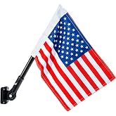 American Flag and Pole Swing Set Accessories - Outdoor Double Sided USA Flag with Pole and Mounting Hardware, Small American Flag for Treehouse Playhouse Backyard Decorations