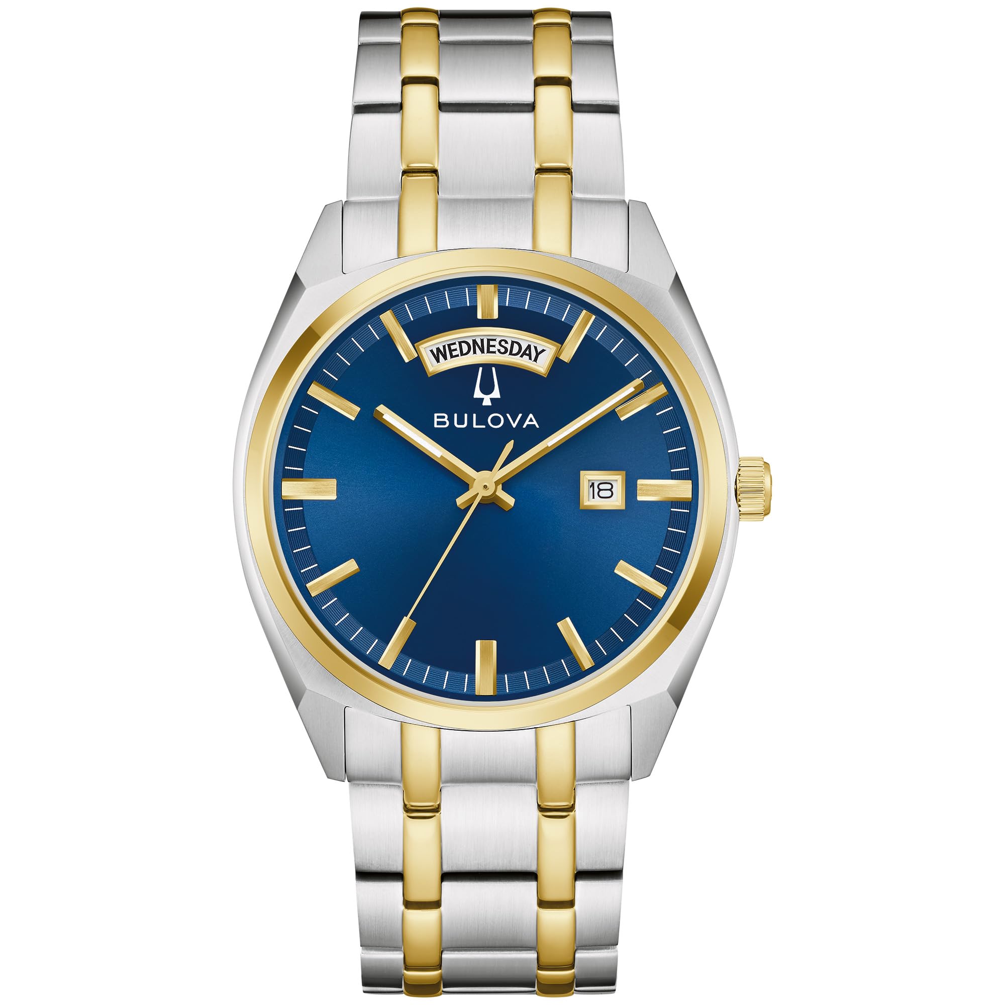 Bulova Men's Classic Dress Surveyor 2-Hand Day/Date Quartz Watch, Luminous Hands, 39mm Image