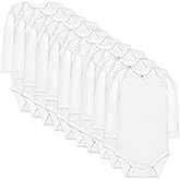 HonestBaby 10-Pack Long Sleeve Bodysuits One-piece 100% Organic Cotton for Infant Baby Boys, Girls, Unisex