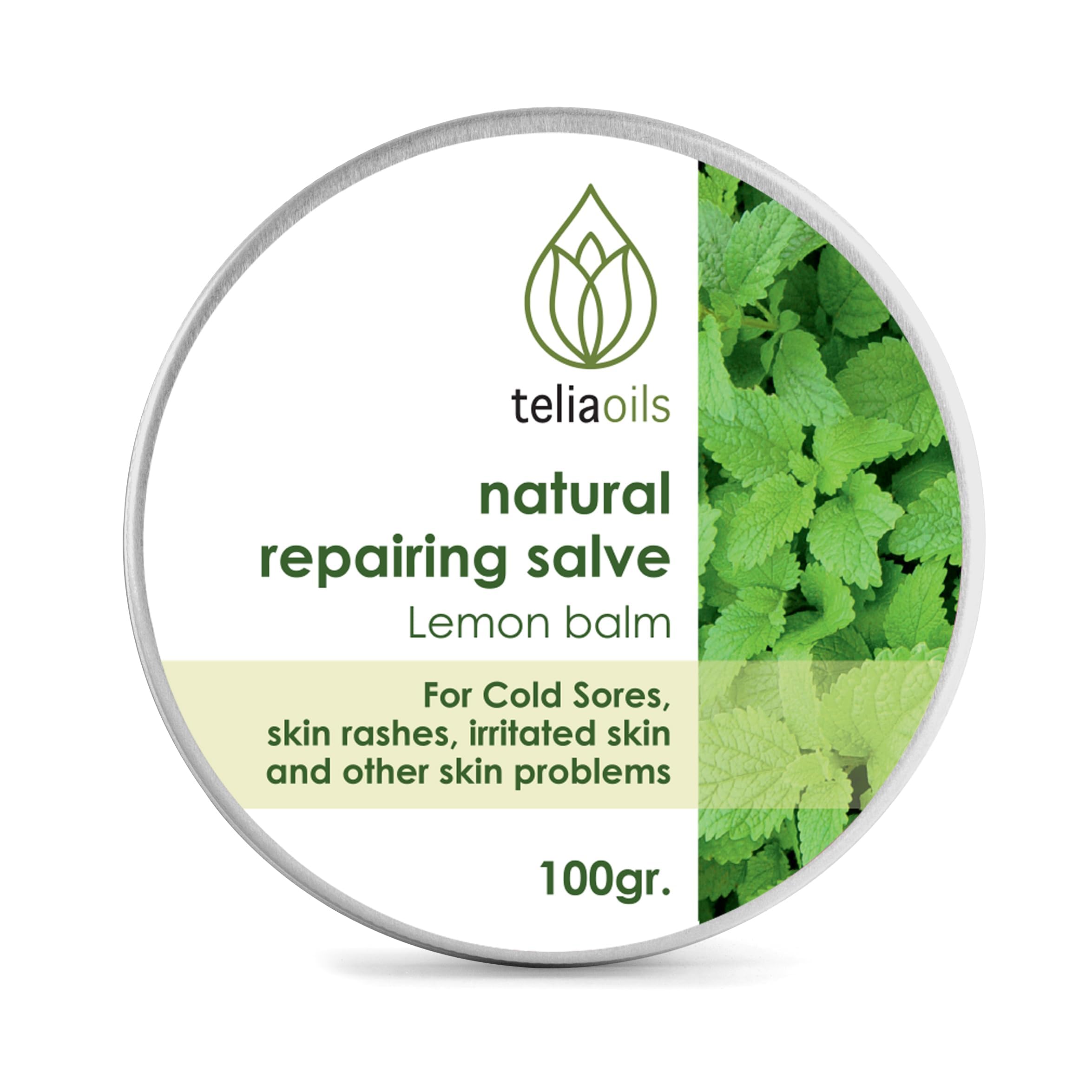 Teliaoils Lemon Balm Salve, Fast Acting/Natural Salve. Cold Sores - Skin Rashes - Irritated Skin - Itchy Skin. (1.7 Oz / 50 Ml)