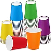 URATOT 60 Pieces 9 Ounce Disposable Paper Cups Rainbow Party Cups Drinking Cups for Party, DIY and Holiday, 6 Colors