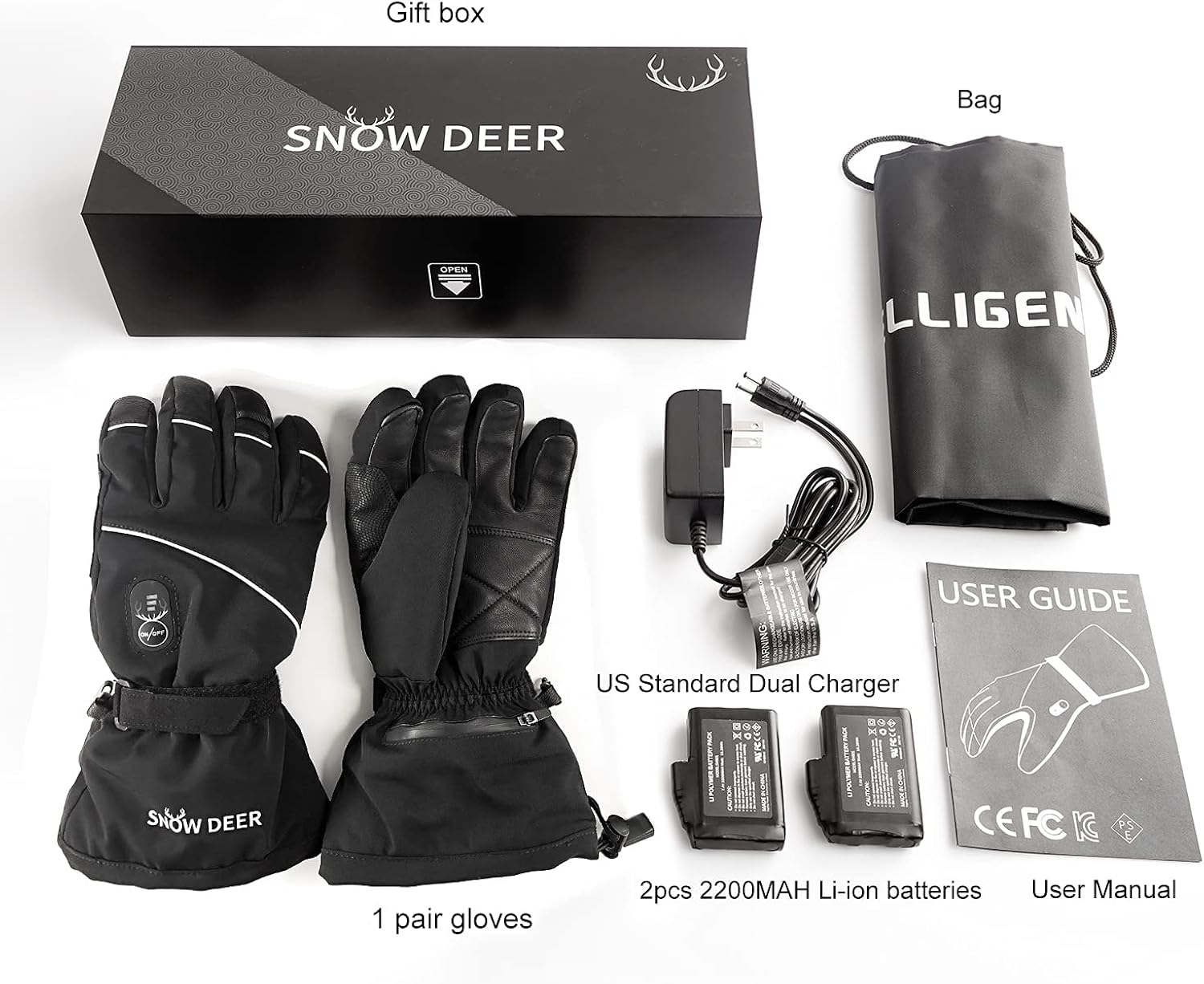 Upgraded Heated Gloves for Men Women,Electric Ski Motorcycle Snow Mitten Glove Arthritis: Clothing