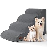 Aodisman 4-Step Dog Stairs and Ramp for Beds or