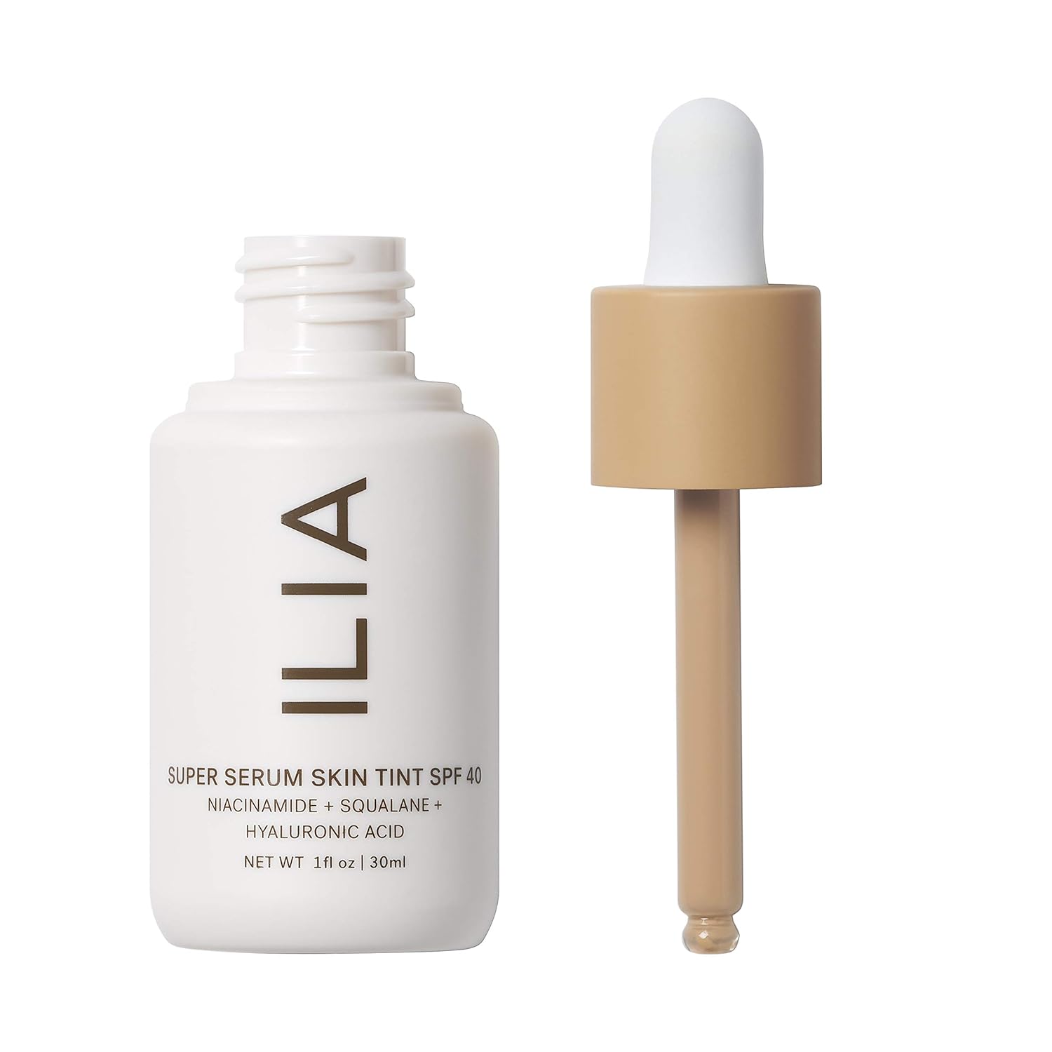 ILIA - Natural Super Serum Skin Tint SPF 40 | Non-Toxic, Vegan, Cruelty-Free, Clean Makeup (Bom Bom ST-5)