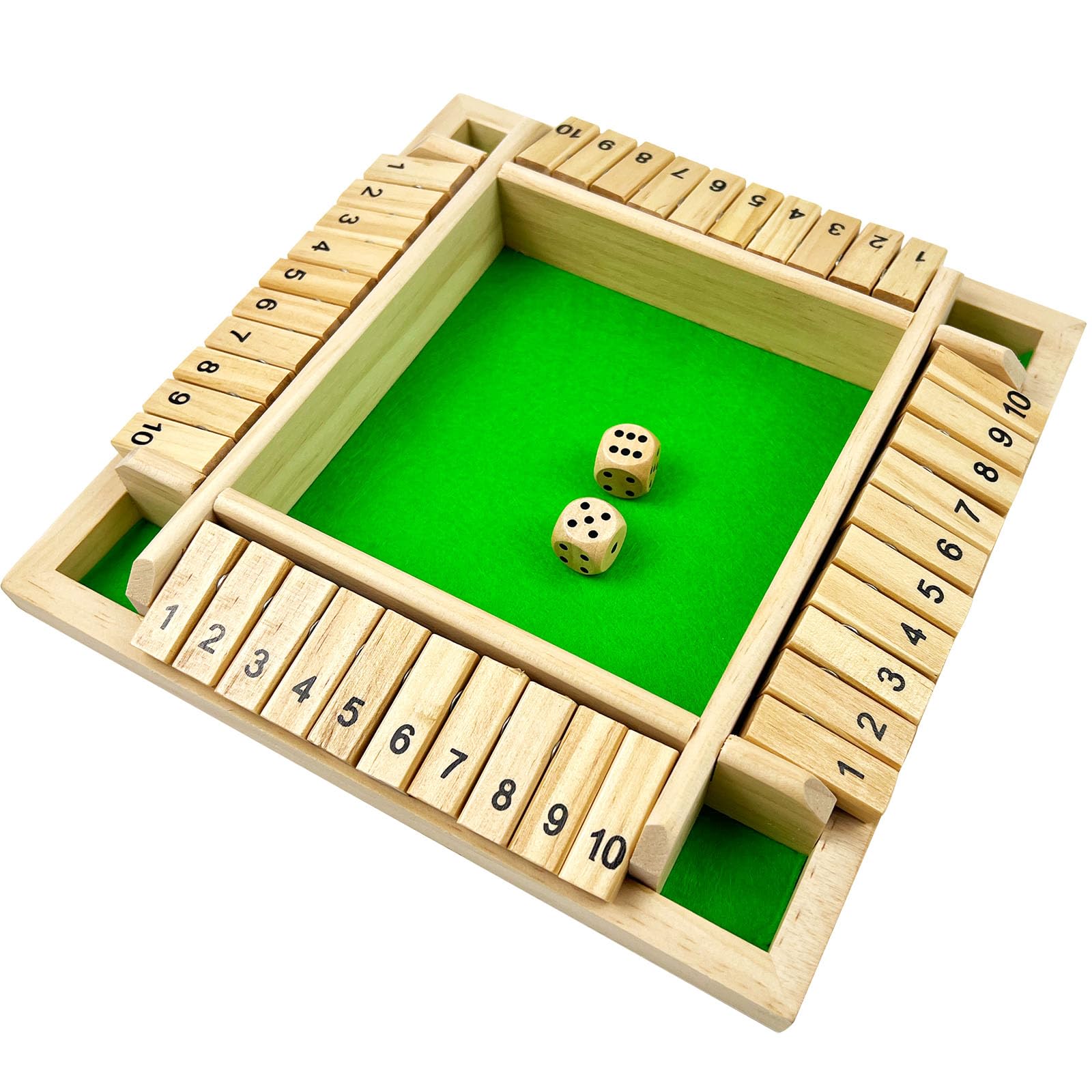 EACHHAHA Shut The Box 4 Player Wooden Table Game - Dice and Travel STEM Learning Traditional Family Game — image 1