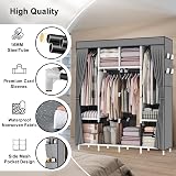 OPPAIYA Canvas Wardrobe with 4 Rails & 8 Pockets - Foldable, Durable view 2
