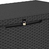 Keter Capri Grey Outdoor Storage Box 123cm Garden Seat Rattan Look 305L view 2