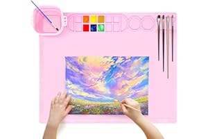 JAGOCY Silicone Craft Mat with Collapsible Cup - 20"X16" Non-Stick Surface for Painting, Sculpting, and Resin Hot Glue Projects-Ideal for Adults and Kids as Birthday Gift Graduation Gift