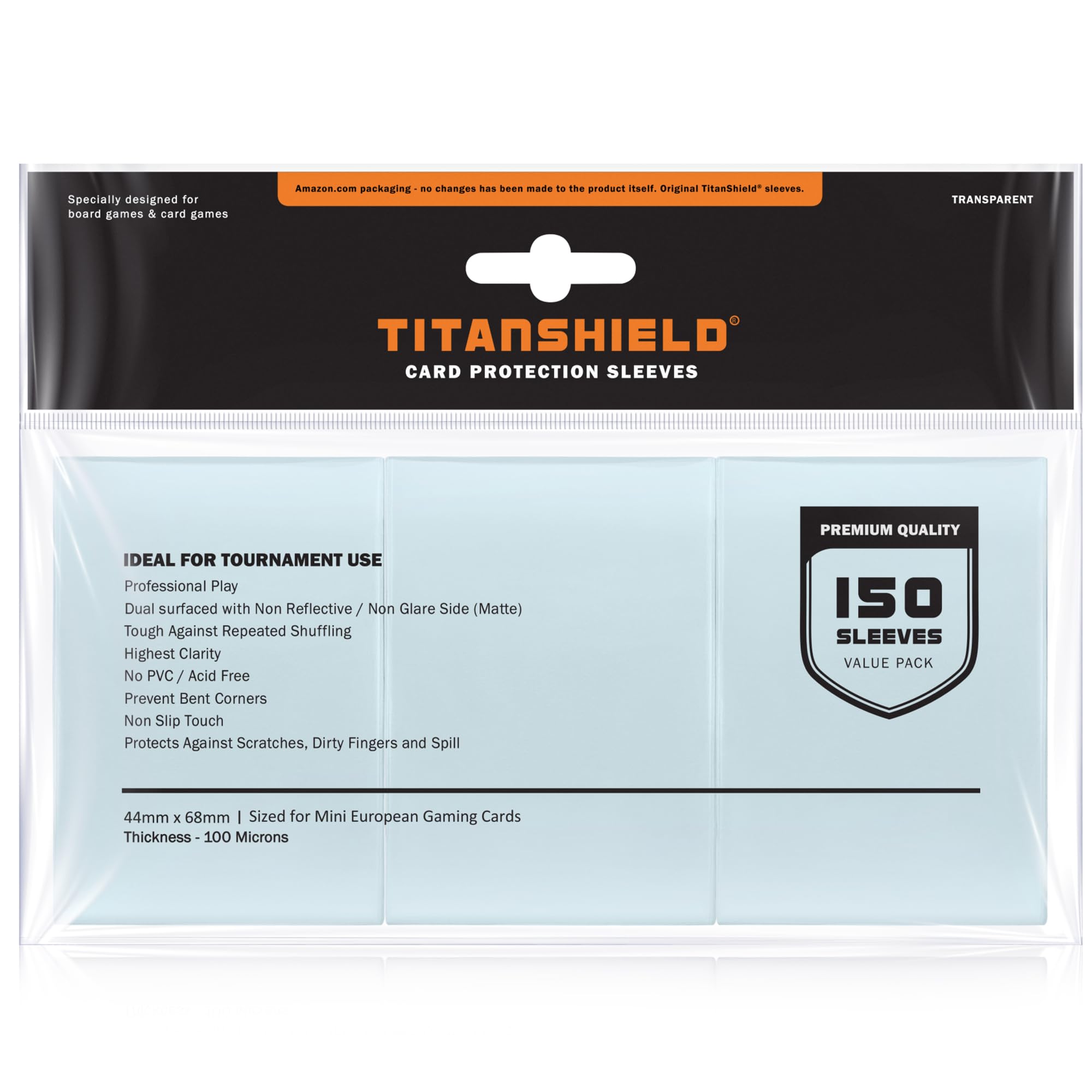 TitanShield (150 Sleeves) Mini European Sized Board Game Card Sleeves