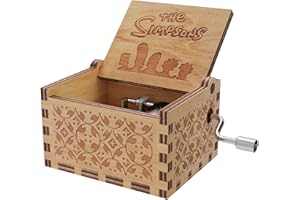 HUNTMIC The Simpsons Music Boxes,Wood Engaved Antique Handmade Musical Boxes Best Gifts for Valentine's Day/Christmas