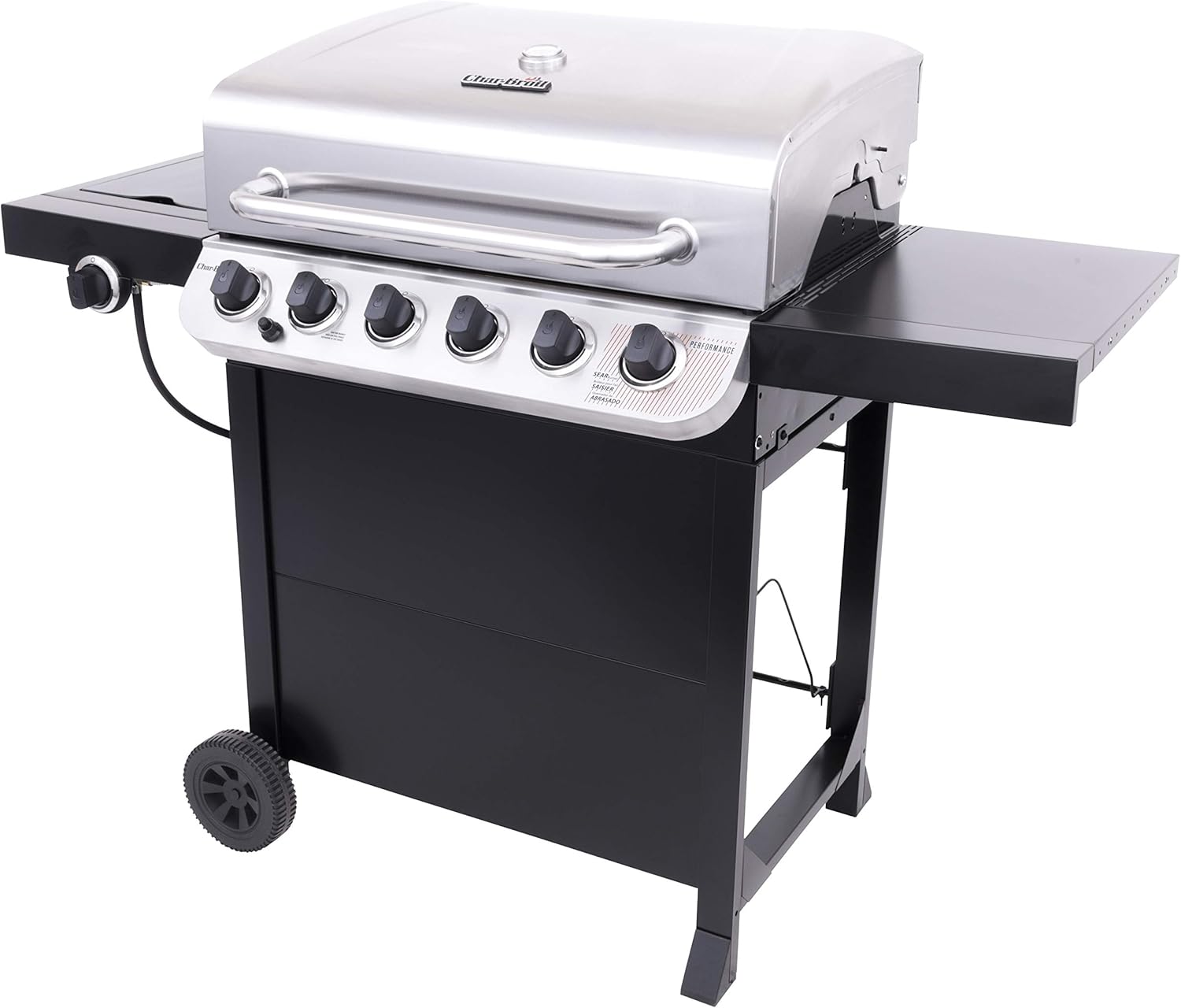 review Char-Broil 463274419 Performance 6-Burner Cart Style Gas Grill, Stainless/Black