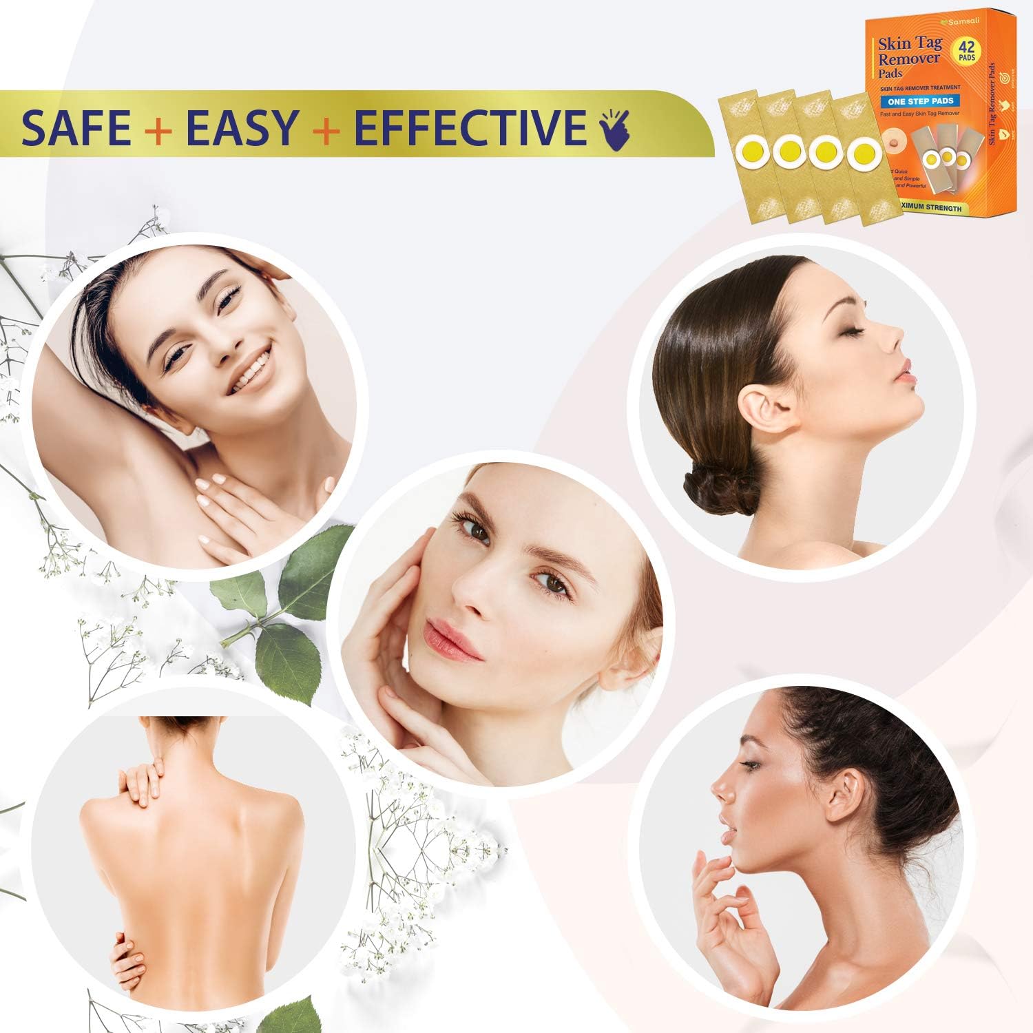 Samsali Advanced Skin Tag Remover Pads, 42 Quality Skin Tag Remover Pads, Best Skin Tag Remover Pads: Health & Personal Care