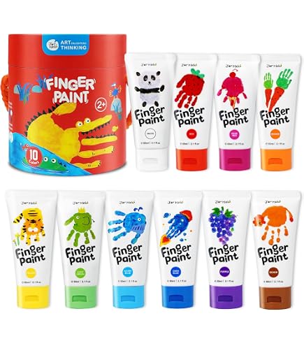 Peinture au doigt lavable - 4 bidons en vidéo