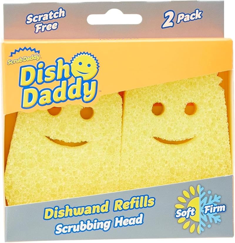 Scrub Daddy Dish Daddy Wash Sponge Yellow 2 Pieces Replacement Heads