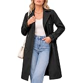Steve Madden Women's Long Oversized Lapel Trench Coat, Fall Trench Jacket