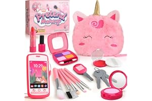 Woumserta Unicorn Pretend Makeup for Toddlers, Fake Makeup Set for Kids, Unicorn Gifts Play Makeup Kit for Little Girls Age 3 4 5 6, Pretend Play Toys for 3 4 5 6 Year Old Girls Birthday Gifts