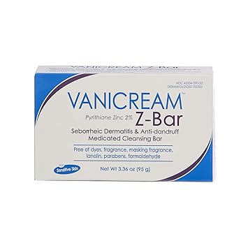 Amazon Com Vanicream Z Bar Medicated Cleansing Bar For Sensitive Skin Maximum Otc Strength Zinc Pyrithione 2 Helps Relieve Itching Redness And Flaking 3 53 Ounce Beauty