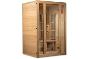 Maxxus Saunas MX-J206-01 Seattle Carbon Far Infrared Sauna for 2 Persons, Hemlock Wood (Curbside Delivery)