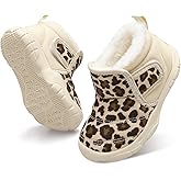 QFH Baby Boys Girls Winter Warm Shoes Cozy Fleece Snow Boots Toddler Non-Slip Walking Shoes Infant Outdoor Water Resistance Faux Fur Booties