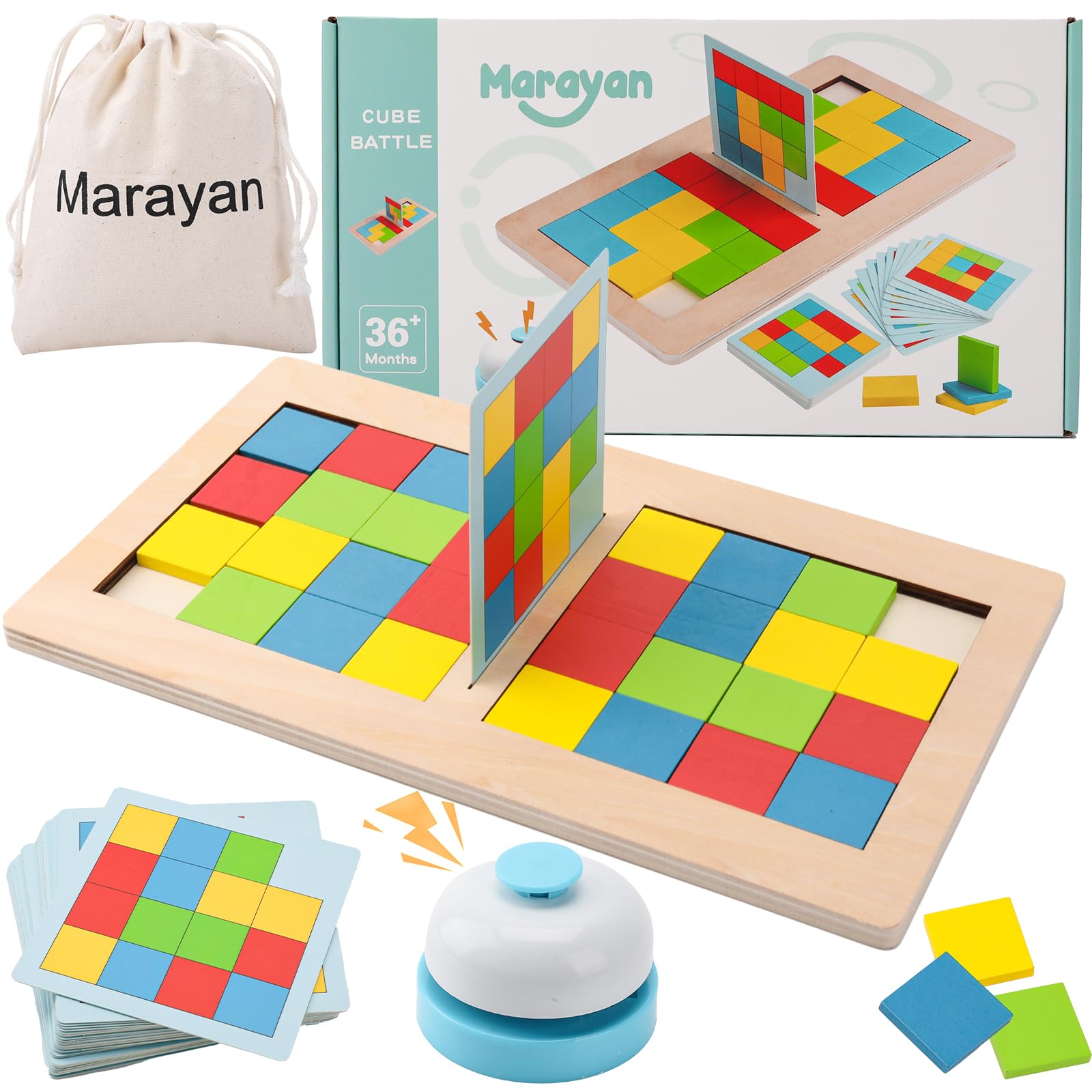 Magic Cube Toy, Wins Your Dad Smart Game, Brainteaser Interactive Intelligence Battles, Educational Game, Wooden Game, Mastermind, Rubikscube, Logic and Speed Game, Child and Adult, Gift for Children