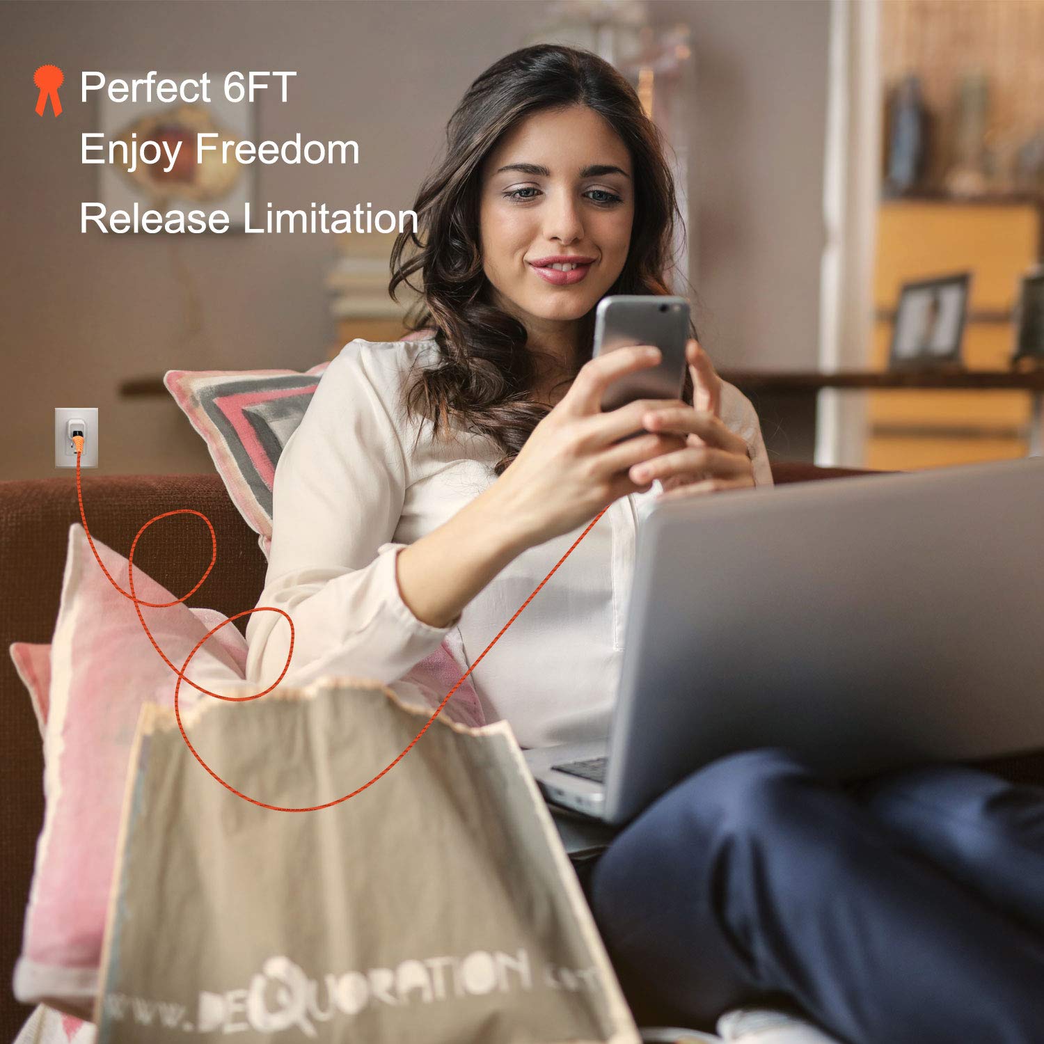 EVISTR Lightning Cable MFi Certified - 2 Pack 6FT Charging Cord Compatible for iPhone X, Xs, XR, 8, 7, 6, iPad, Nylon Braid Sync Data Fast USB Charger