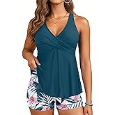 Aqua Eve Tankini Swimsuits for Women- Flowy Two Piece Bathing Suit with Shorts 2025 Tummy Control Swimwear