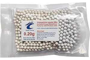 OCEAN LOONG Airsoft BBS 0.20g 6mm Biodegradable BB Pellets, Super Grade high Precision Match Grade AEG BBS, White