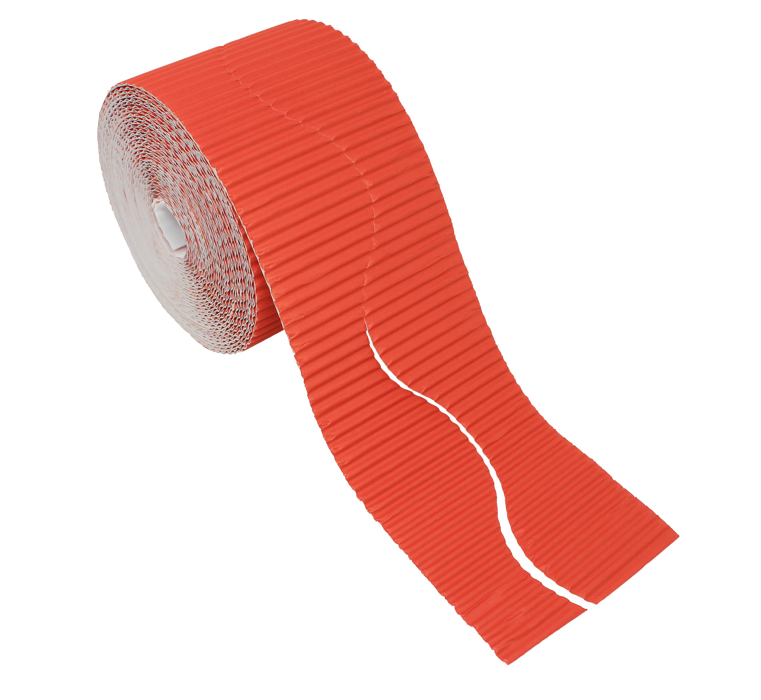 Bright Ideas Corrugated Border Roll for School Displays, Orange, 57mm x 7.5m (15m When Split), BI8202