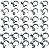 30Pcs 1/4" 5/16" 3/8" Fuel Injection Gas Line Hose Clamps, Stainless Steel Adjustable Fuel Line Clamp Clip, Pipe Clamp Assortment Kit for Automotive, Diesel Petrol Pipe