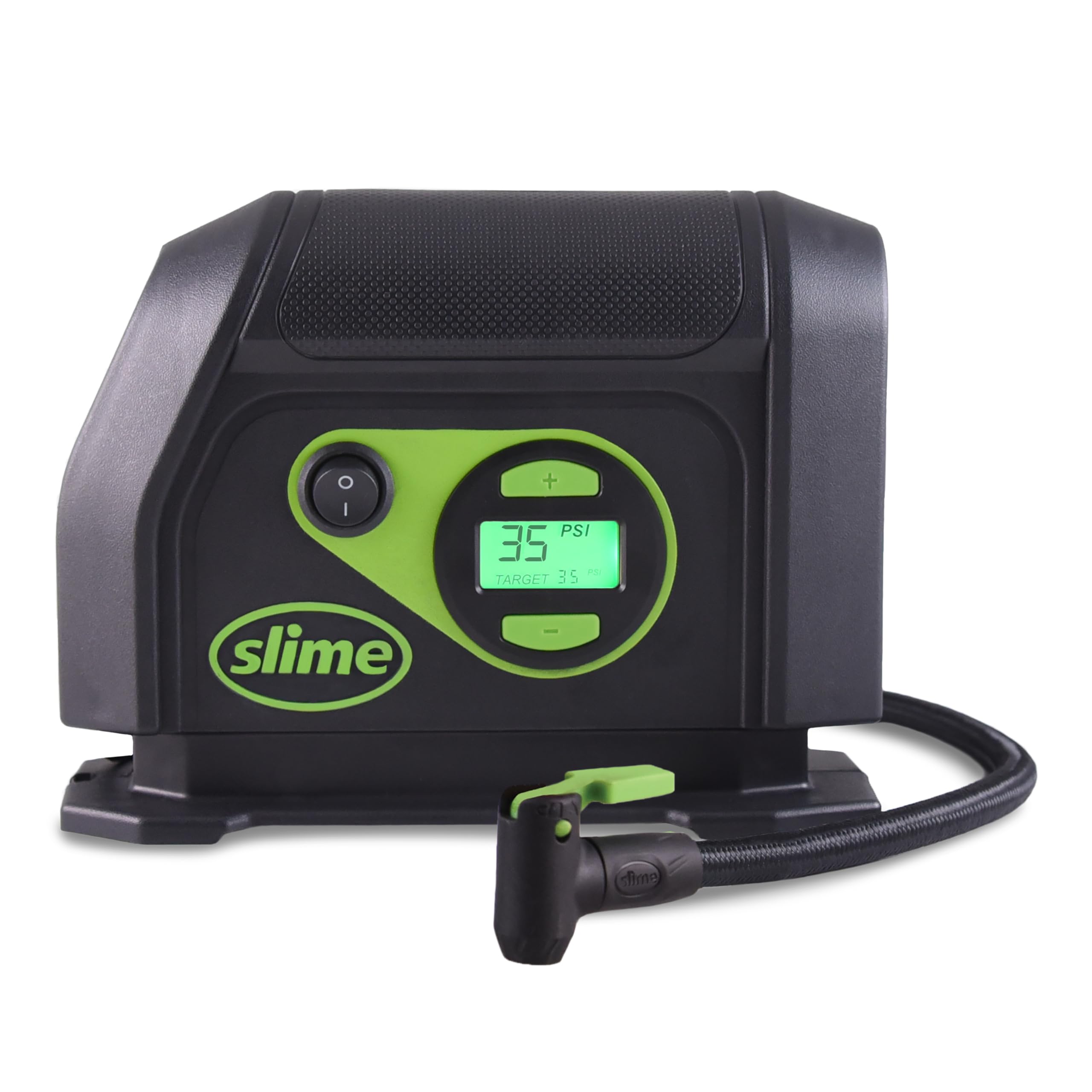 Photo 1 of Slime 40088 Tire Inflator, Portable Car Air Compressor, Inflate Right automatic shut off, with Digital 99 psi Display, Long Hose and LED Light, 12V, 6 min inflation