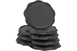 COBARYEN Furniture Pads for Camping Chairs Anti-Sinking Outdoor Furniture Cups Chair Leg Protectors for Sand, Lawn or Soft Ground (8, Black, 5.35 in)