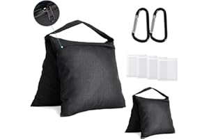 ifkdnr 2 Packs Heavy Duty Sandbags, Sand Bags with Two PE Bags and Zipper for Backdrop Stand, Support Light Stand, Baseball Bases, Soccer Rebounder Board