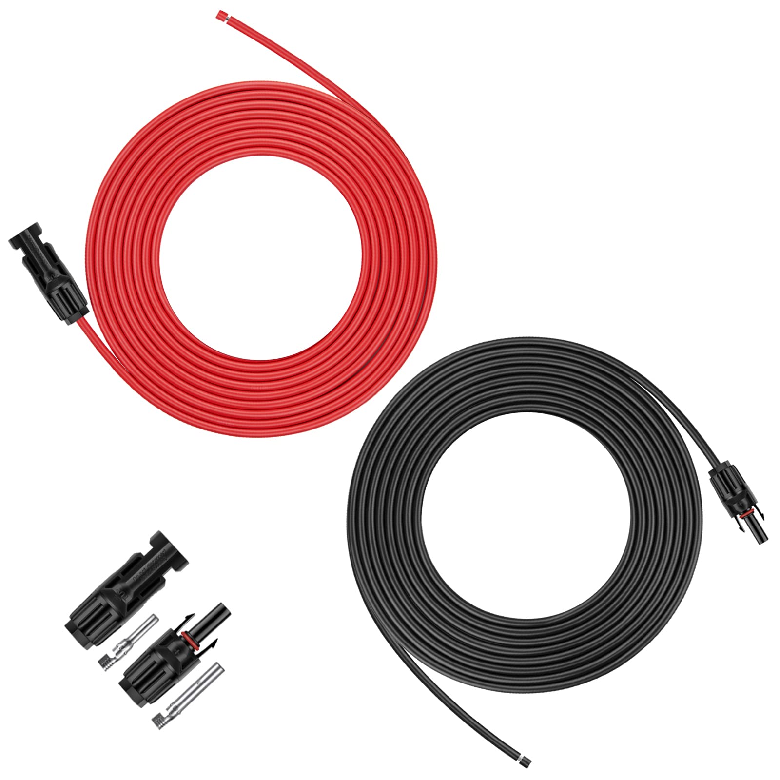 iGreely 6mm² Solar Panel Extension Cable with Female and Male Solar Connector, 6mm² Solar Cable 6m (6m Red + 6m Black)