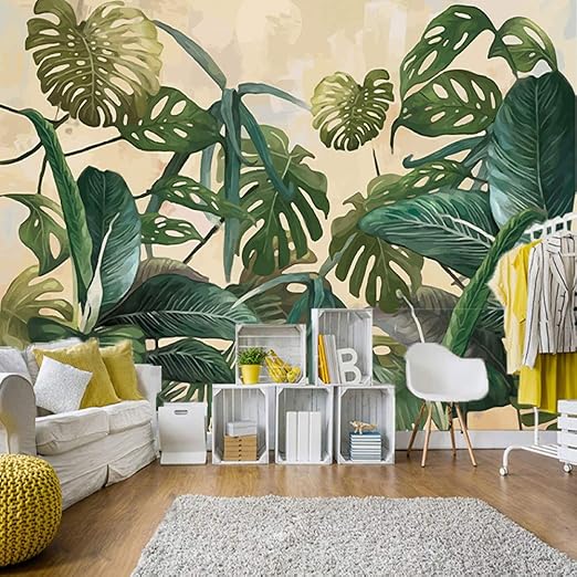 Zhensi Fondos De Pantalla 3d Retro Selva Tropical Palma Platano