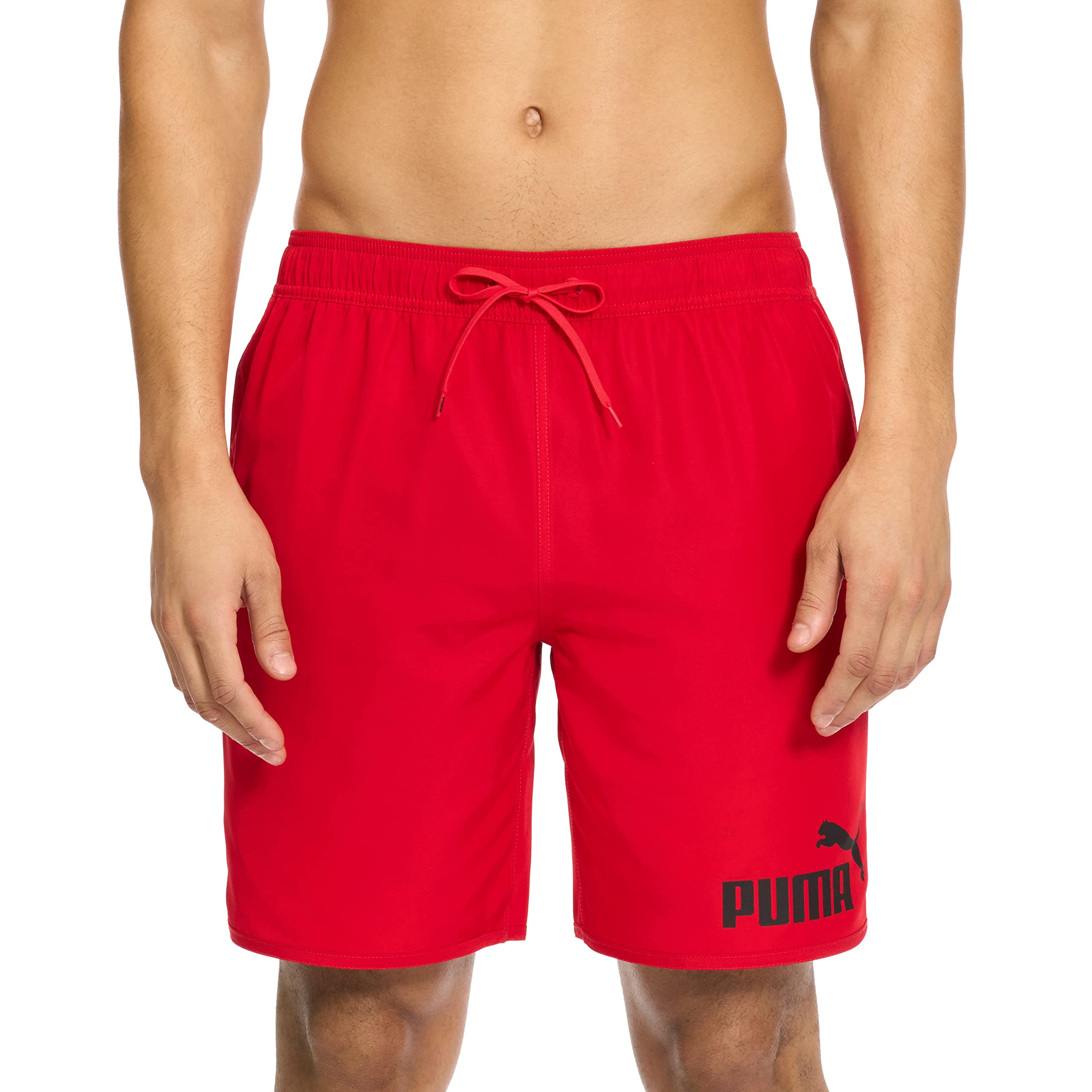 Photo 1 of PUMA Men's Number One Logo Volley Swim Board Short, High Risk Red, Medium