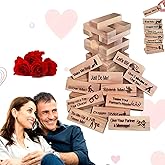 Lust Tower - Game for Adults, 48PCS Wooden Block Tower Game for Grown Ups, Date Night Ideas Funny Gifts for Women Men, Valent