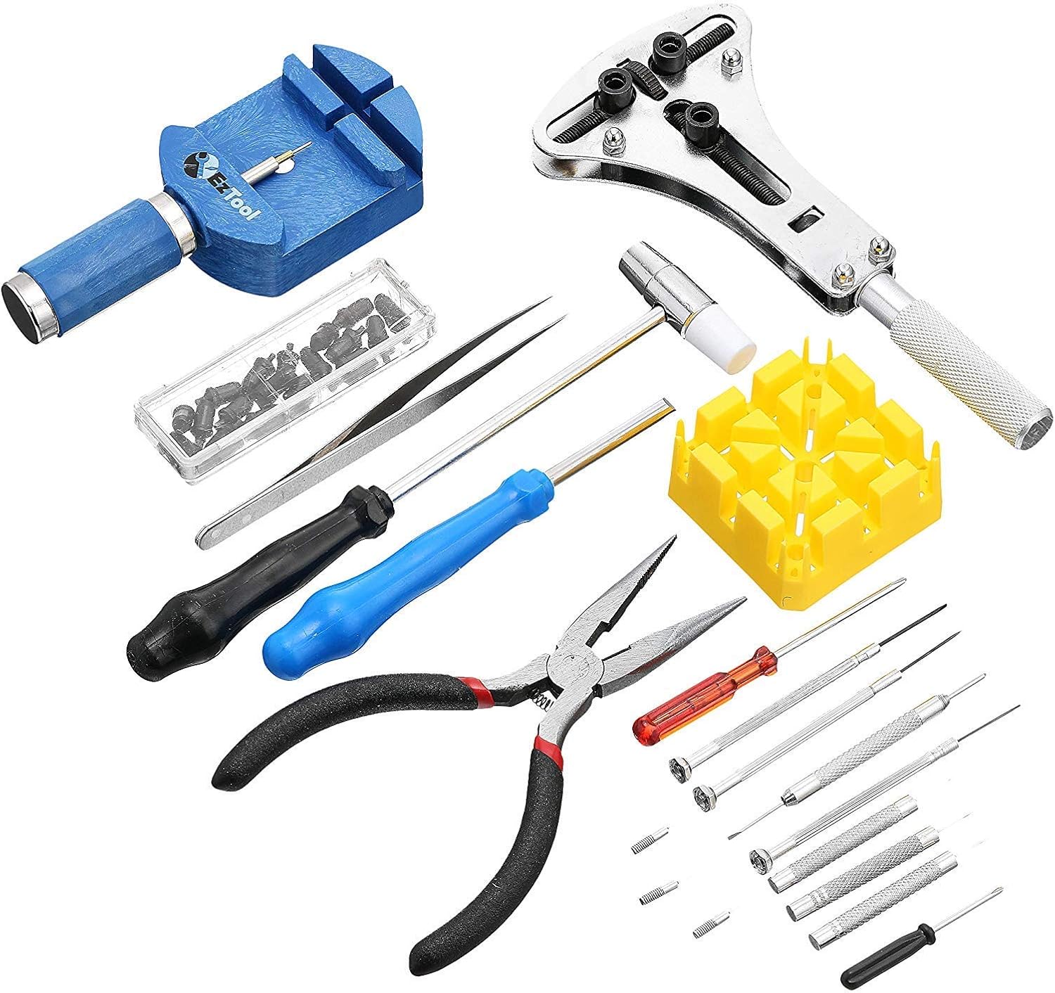 EZTool Watch Repair Kit with 16 Tools and 41-Page Illustrated Maintenance & Service Manual: Watches