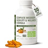 Turmeric Curcumin Supplement with Ginger, Boswellia, Bromelain & Black Pepper – High in Antioxidants – Supports Joint Health, Mobility & Recovery – Natural, Non-GMO, Third-Party Tested – 90 Capsules