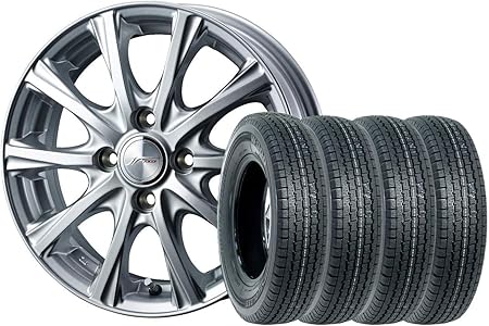Amazon スタッドレスタイヤ ホイール 4本セット 12インチ ブリヂストン Bridgestone W300 145 80r12 Weds ウェッズ Jokermagic ジョーカーマジック 12 4 0 4 100 0 Inset42 シルバー 新品4本セット 車 バイク 車 バイク