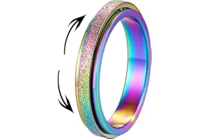 Supcare 4/6/8mm Band Ring,Stainless Steel Thumb Ring Women Rings for Anxiety,Size 7-14 (with Gift Wrapped)