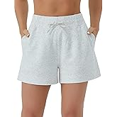 THE GYM PEOPLE Women's Drawstring Sweat Shorts High Waisted Summer Workout Lounge Shorts with Pockets
