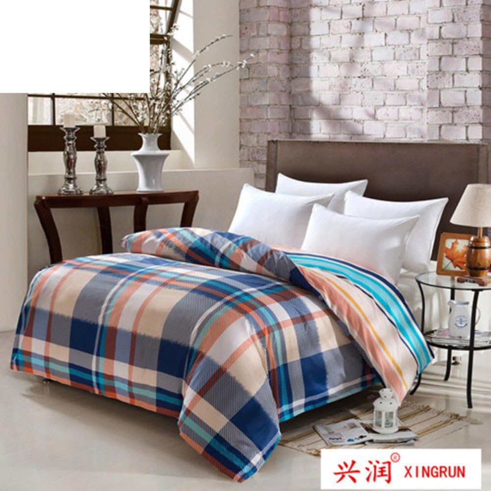 OPMBEFHPKHQC Modern Simple Flowers/Floral Striped Thickened 100% Cotton Quilt Cover-R 135x190cm(53x75inch)
